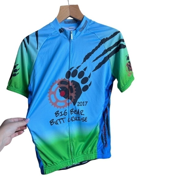 Verge Elite Relaxed Bold Collection Mens Cycling Jersey Big Bear Butt Cruise, XL - Picture 2 of 9
